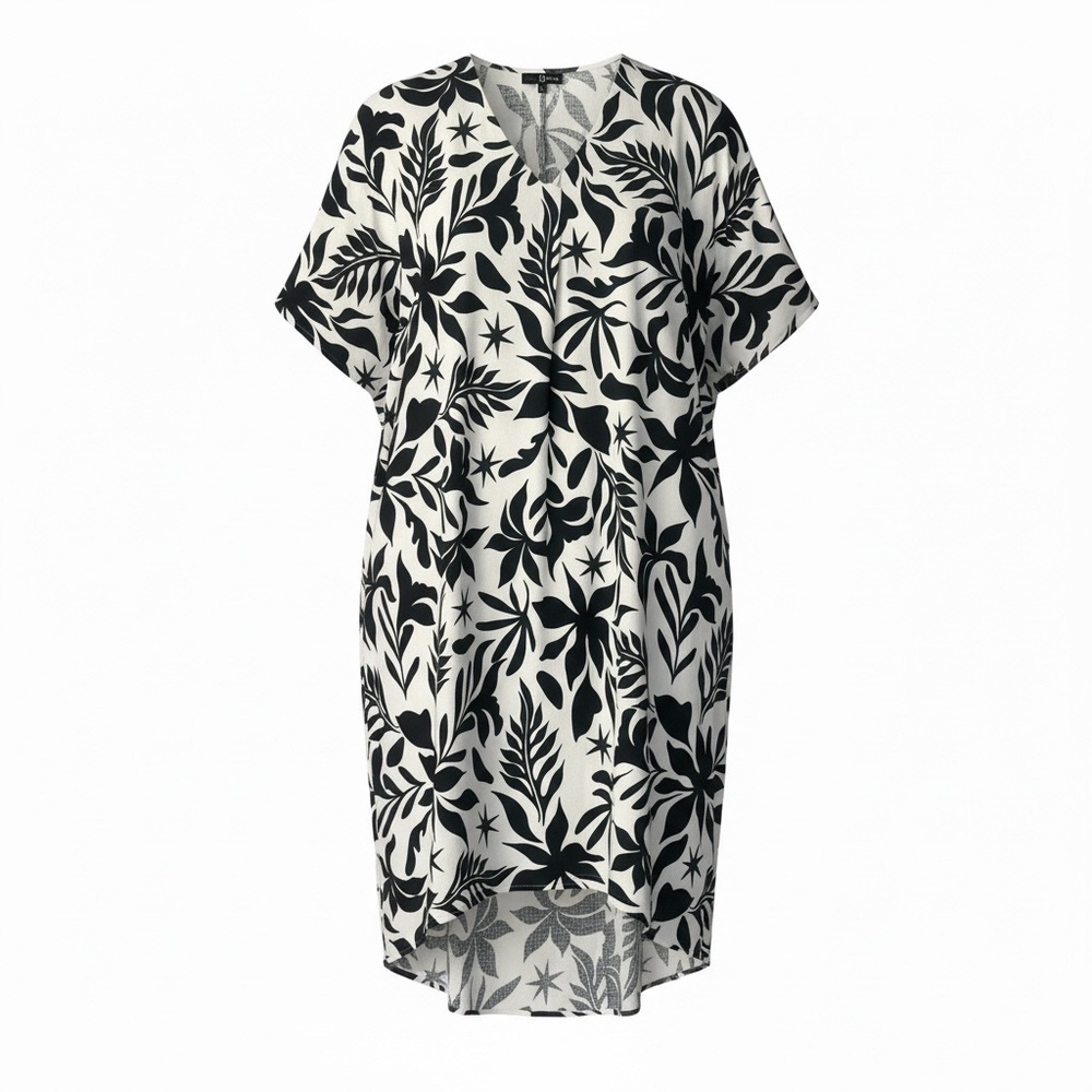 Fred David Black and White Floral Maxi Dress